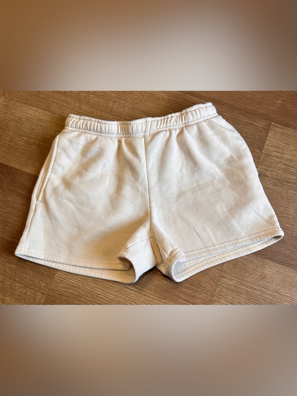 Cream sweat shorts